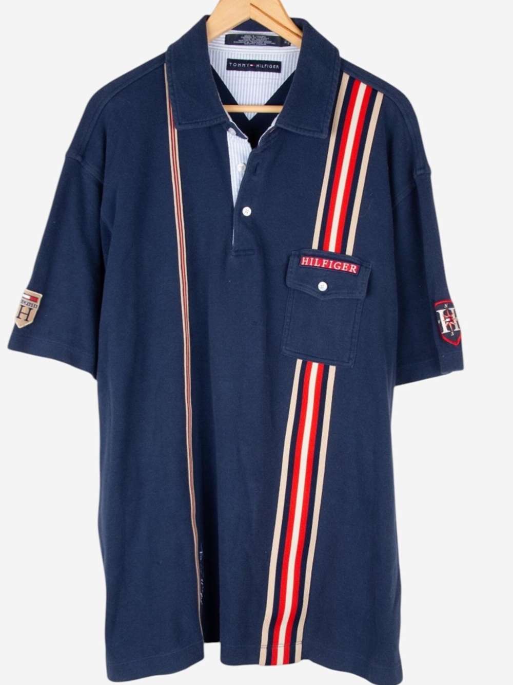 vintage tommy hilfiger quarter button preppy dad shirt